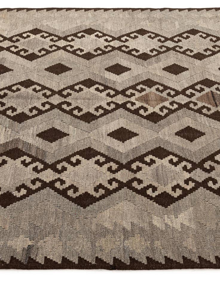Detail image of  5' 2 x 6' 11  Hand Woven Kilim Maymana Wool Rug