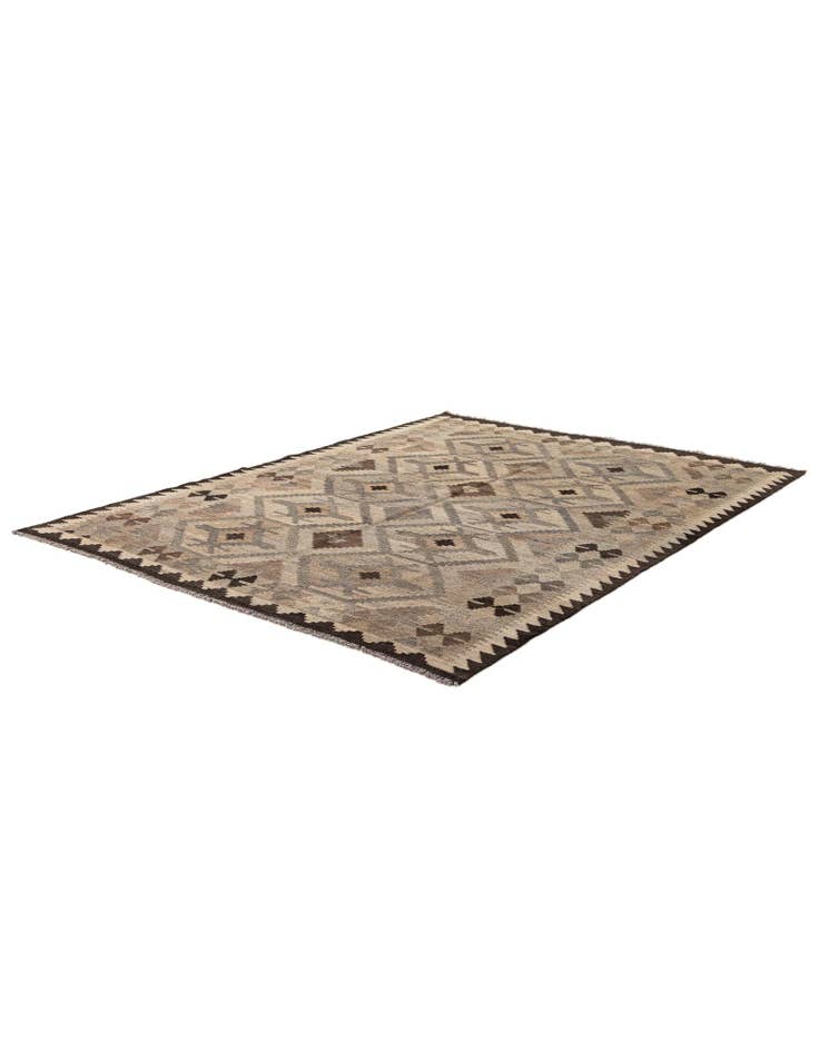 Detail image of  5' x 6' 9  Hand Woven Kilim Maymana Wool Rug