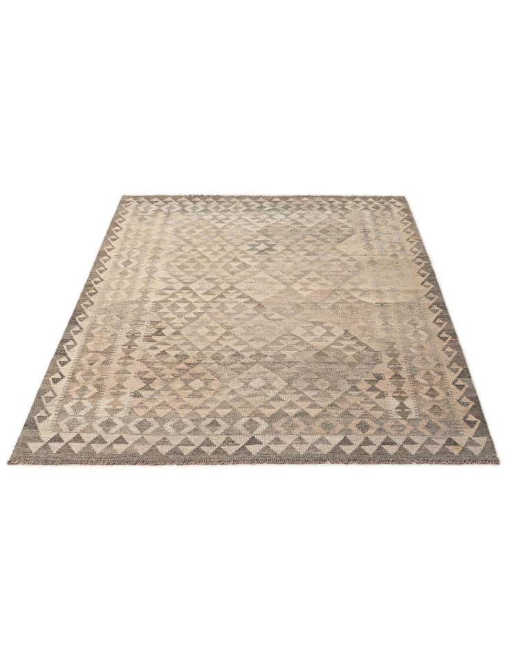 Detail image of  5' 2 x 7' 4  Hand Woven Kilim Maymana Wool Rug