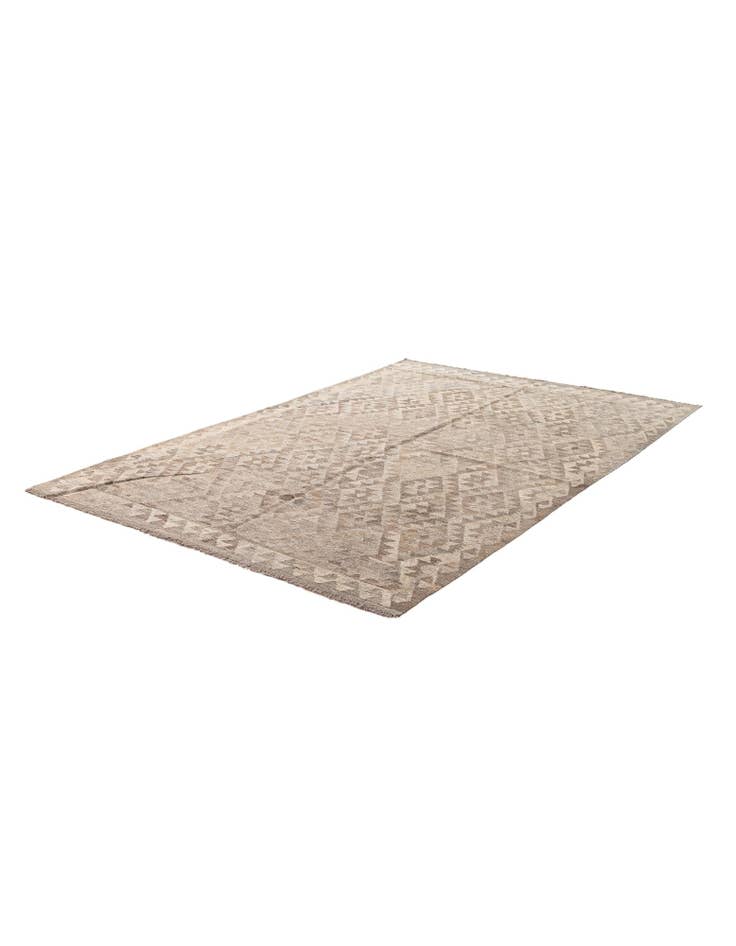 Detail image of  5' 4 x 8'  Hand Woven Kilim Maymana Wool Rug