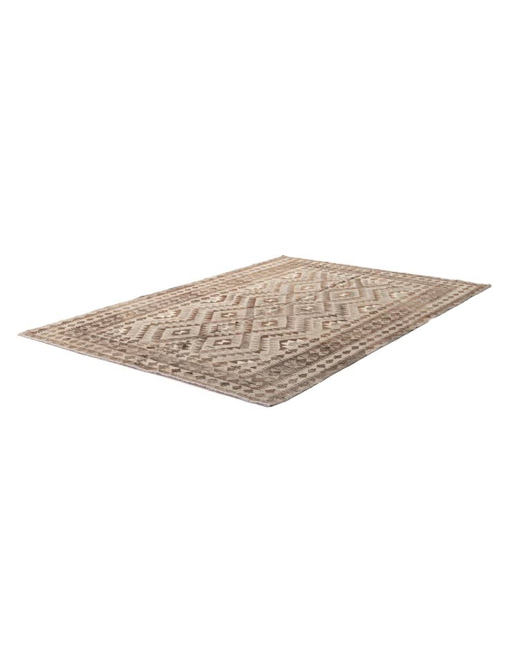 Detail image of  5' 4 x 8'  Hand Woven Kilim Maymana Wool Rug