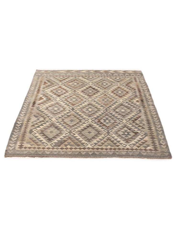 Detail image of  5' 7 x 6' 10  Hand Woven Kilim Maymana Wool Rug