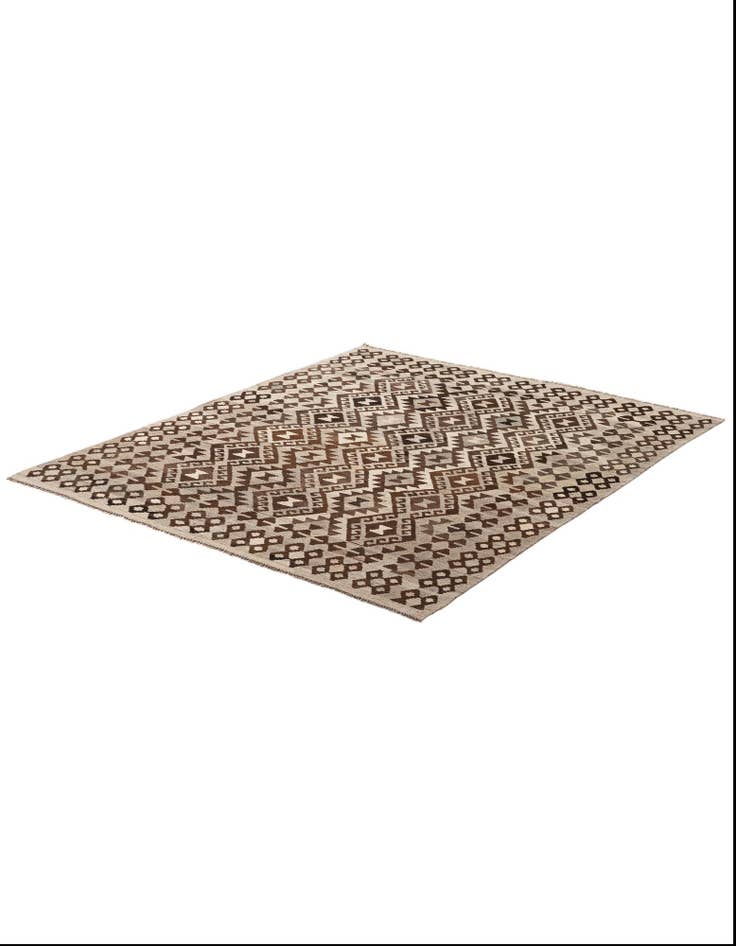 Detail image of  5' 5 x 6' 6  Hand Woven Kilim Maymana Wool Rug