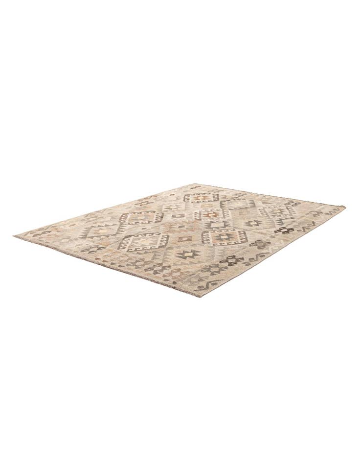 Detail image of  5' 8 x 7' 8  Hand Woven Kilim Maymana Wool Rug