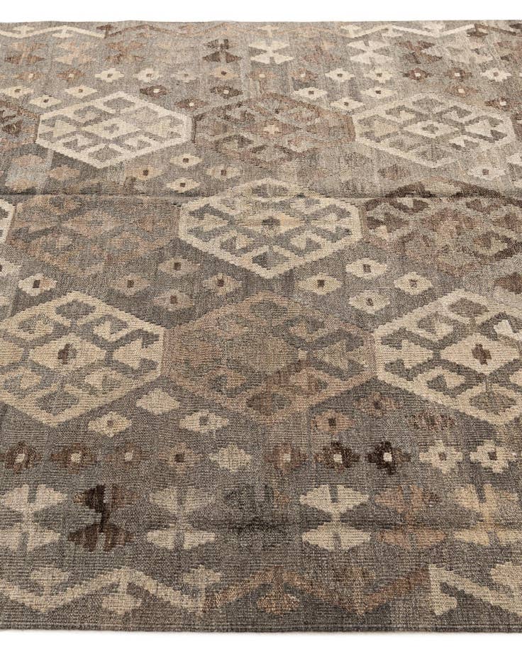 Detail image of  5' 10 x 8'  Hand Woven Kilim Maymana Wool Rug