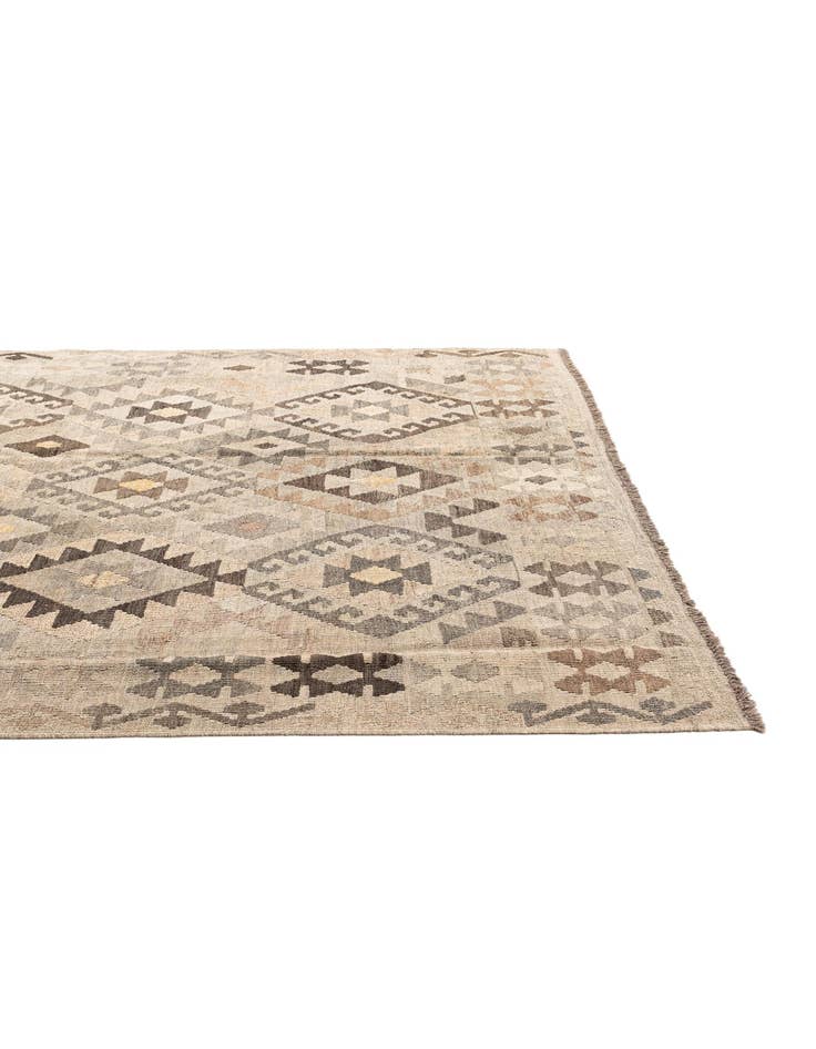 Detail image of  6' x 7' 7  Hand Woven Kilim Maymana Wool Rug