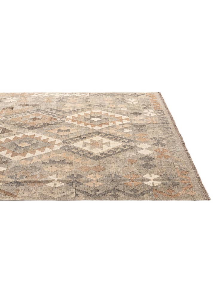 Detail image of  5' 8 x 8' 1  Hand Woven Kilim Maymana Wool Rug