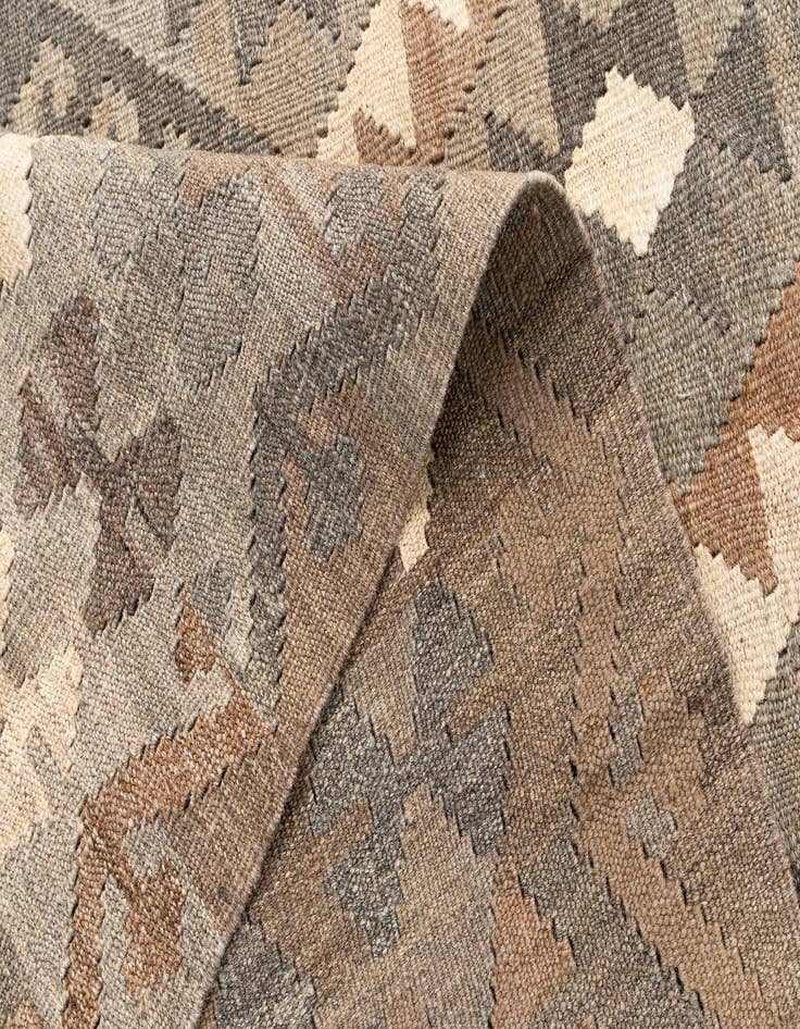 Detail image of  5' 8 x 8' 1  Hand Woven Kilim Maymana Wool Rug