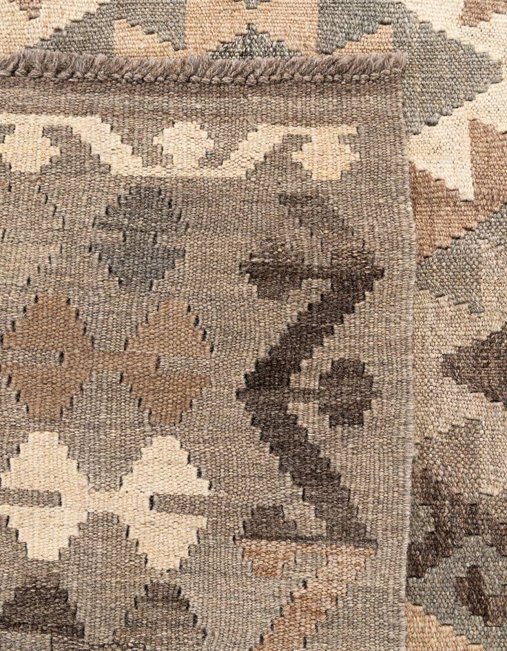 Detail image of  5' 8 x 8' 1  Hand Woven Kilim Maymana Wool Rug