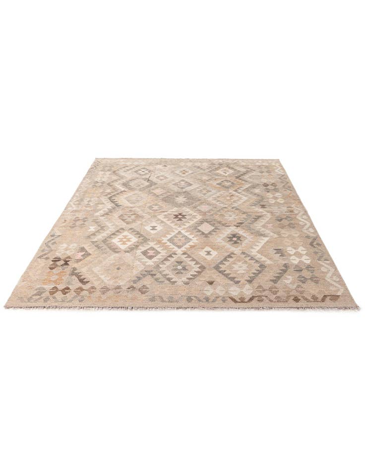 Detail image of  5' 9 x 7' 10  Hand Woven Kilim Maymana Wool Rug