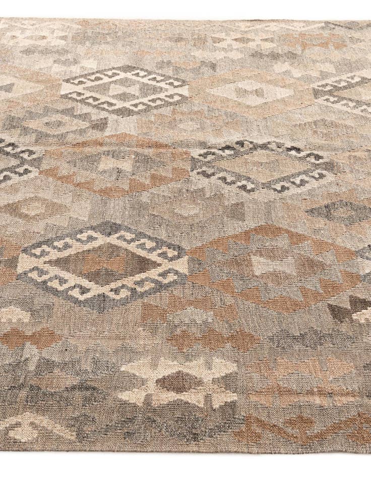 Detail image of  5' 9 x 8'  Hand Woven Kilim Maymana Wool Rug