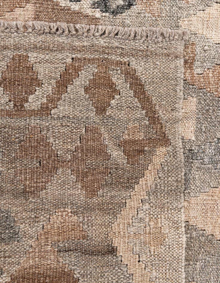 Detail image of  5' 9 x 8'  Hand Woven Kilim Maymana Wool Rug