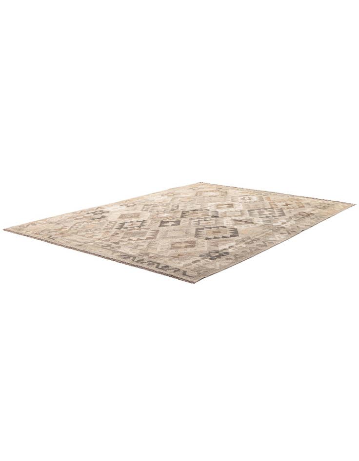 Detail image of  5' 10 x 8' 3  Hand Woven Kilim Maymana Wool Rug