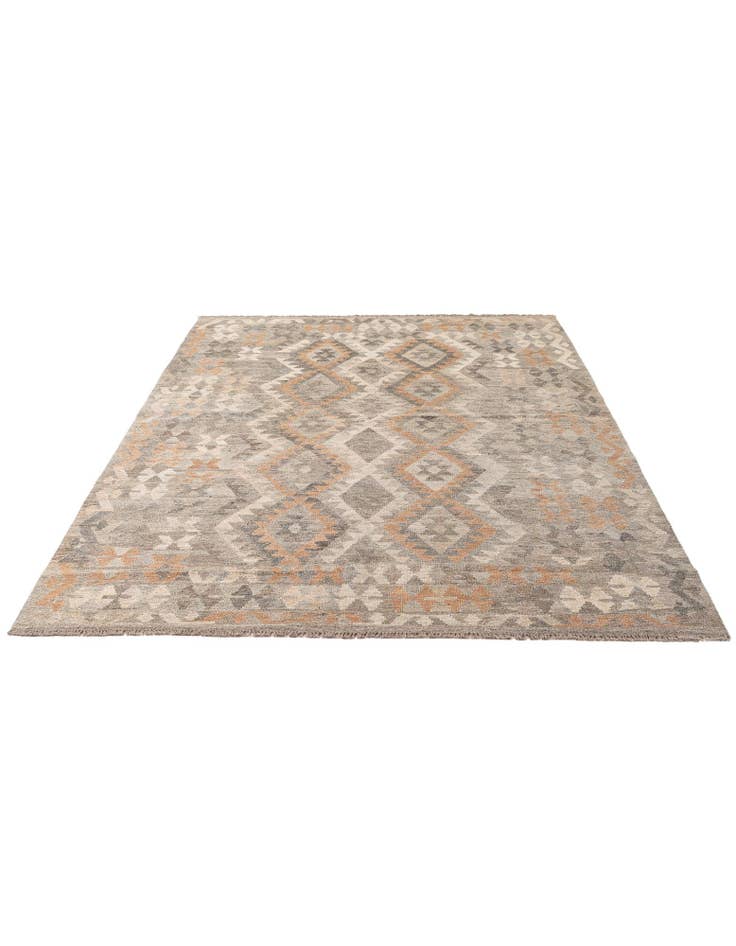 Detail image of  5' 9 x 8' 2  Hand Woven Kilim Maymana Wool Rug