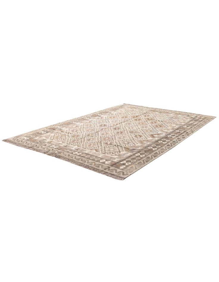 Detail image of  5' 9 x 8' 6  Hand Woven Kilim Maymana Wool Rug