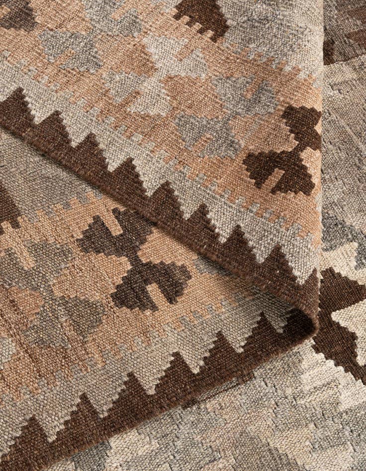 Detail image of  6' 3 x 7' 9  Hand Woven Kilim Maymana Wool Rug