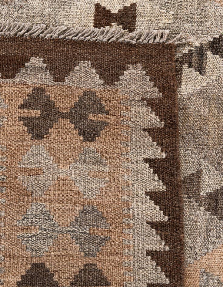Detail image of  6' 3 x 7' 9  Hand Woven Kilim Maymana Wool Rug