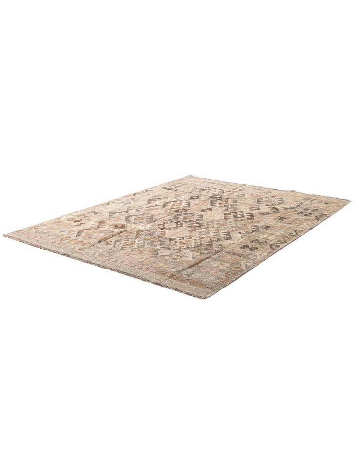 Detail image of  6' 2 x 8'  Hand Knotted Kilim Maymana Wool Rug