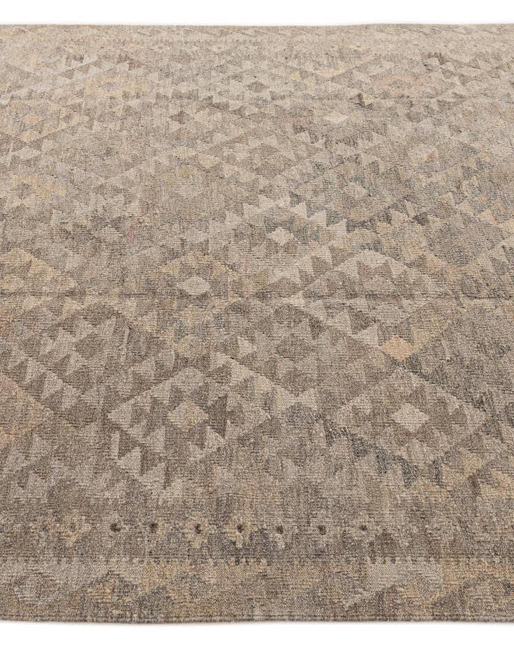 Detail image of  6' 2 x 9' 2  Hand Woven Kilim Maymana Wool Rug