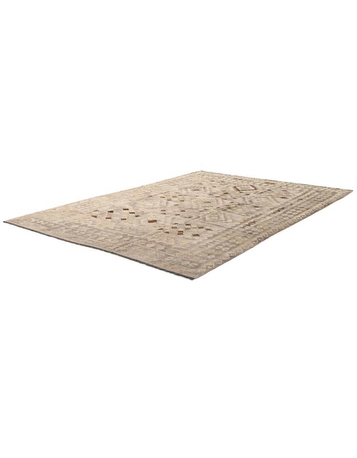 Detail image of  6' 6 x 9' 5  Hand Woven Kilim Maymana Wool Rug