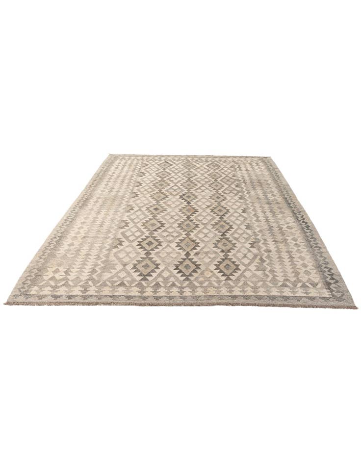 Detail image of  6' 9 x 9' 9  Hand Woven Kilim Maymana Wool Rug