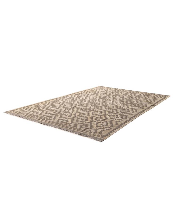 Detail image of  6' 8 x 9' 8  Hand Woven Kilim Maymana Wool Rug