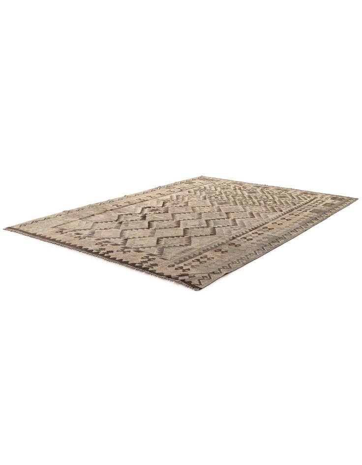 Detail image of  6' 9 x 9' 7  Hand Woven Kilim Maymana Wool Rug