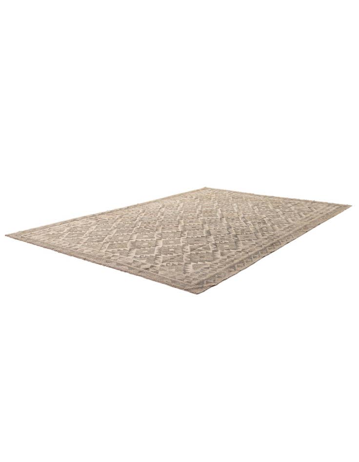 Detail image of  6' 8 x 9' 9  Hand Woven Kilim Maymana Wool Rug