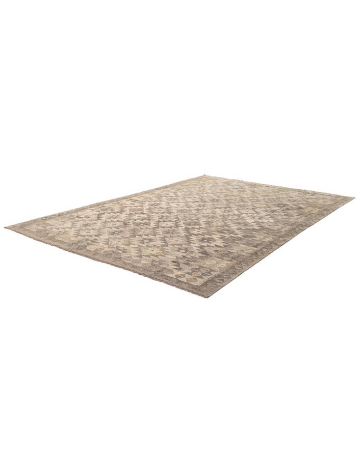 Detail image of  6' 8 x 9' 6  Hand Woven Kilim Maymana Wool Rug