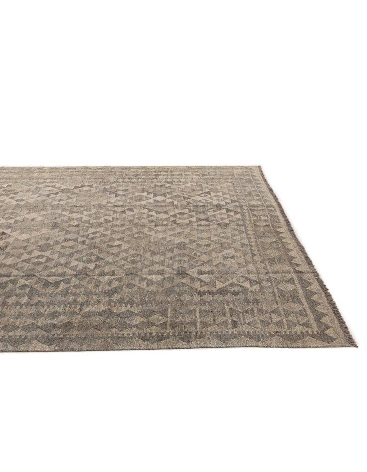 Detail image of  6' 9 x 10'  Hand Woven Kilim Maymana Wool Rug