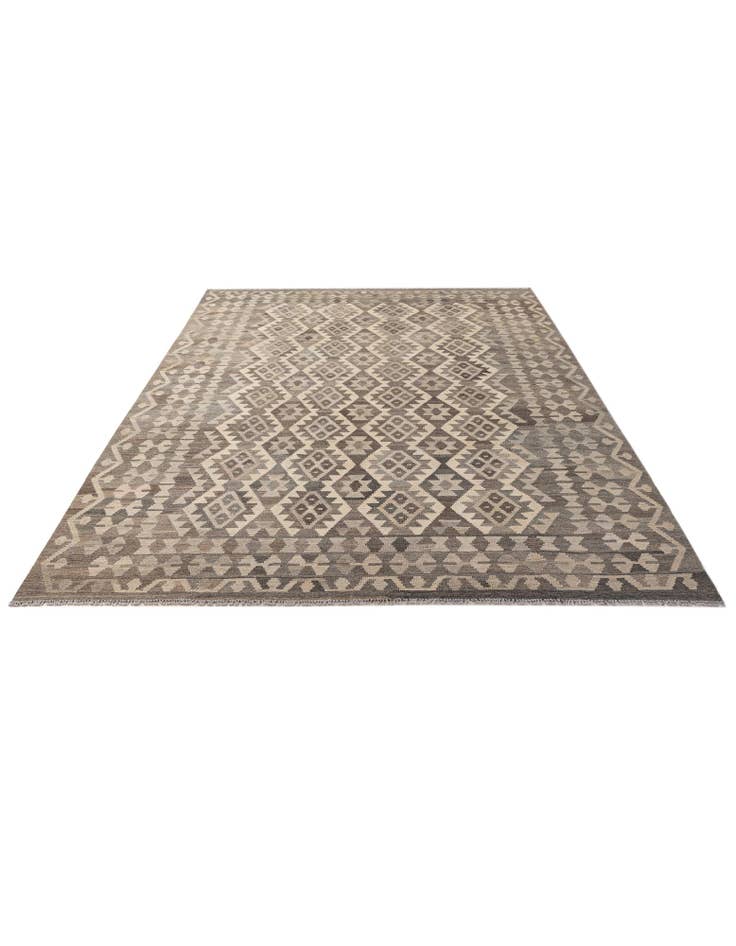 Detail image of  6' 8 x 10'  Hand Woven Kilim Maymana Wool Rug