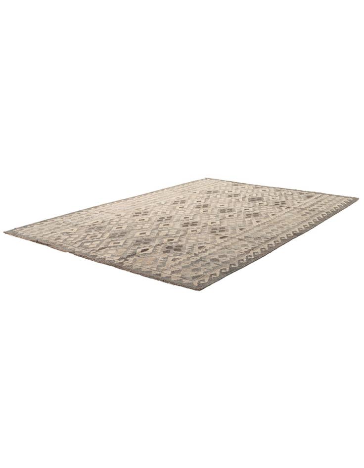 Detail image of  6' 9 x 9' 9  Hand Woven Kilim Maymana Wool Rug