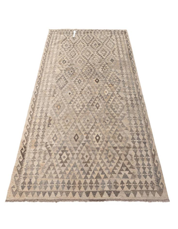 Detail image of  6' 8 x 9' 9  Hand Woven Kilim Maymana Wool Rug