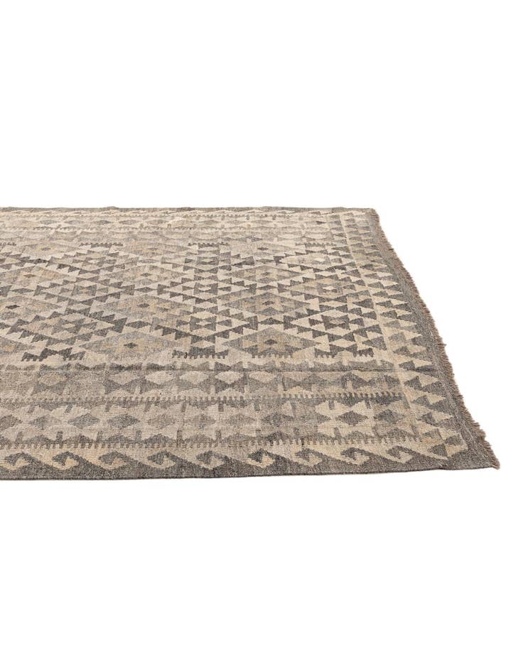 Detail image of  6' 8 x 9' 9  Hand Woven Kilim Maymana Wool Rug