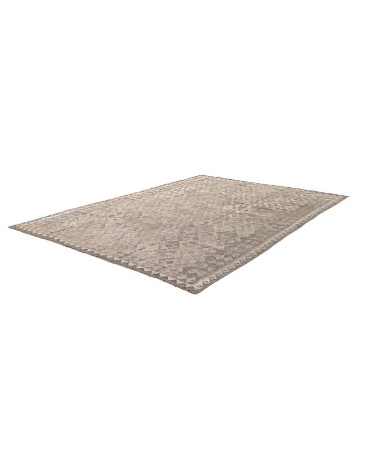 Detail image of  6' 8 x 9' 8  Hand Woven Kilim Maymana Wool Rug