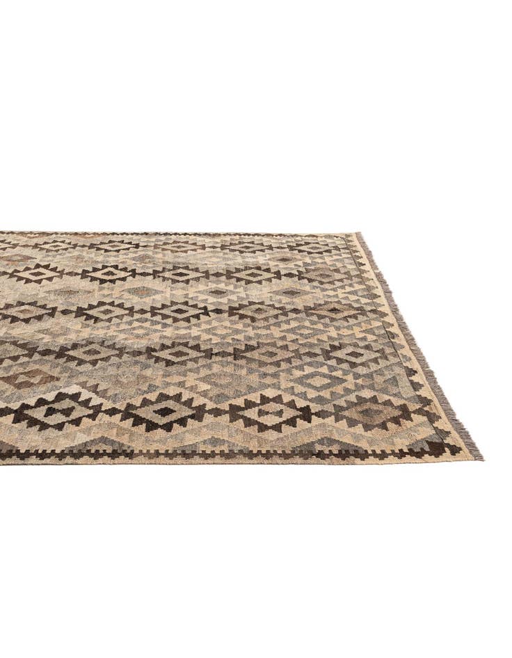 Detail image of  6' 10 x 9' 9  Hand Woven Kilim Maymana Wool Rug