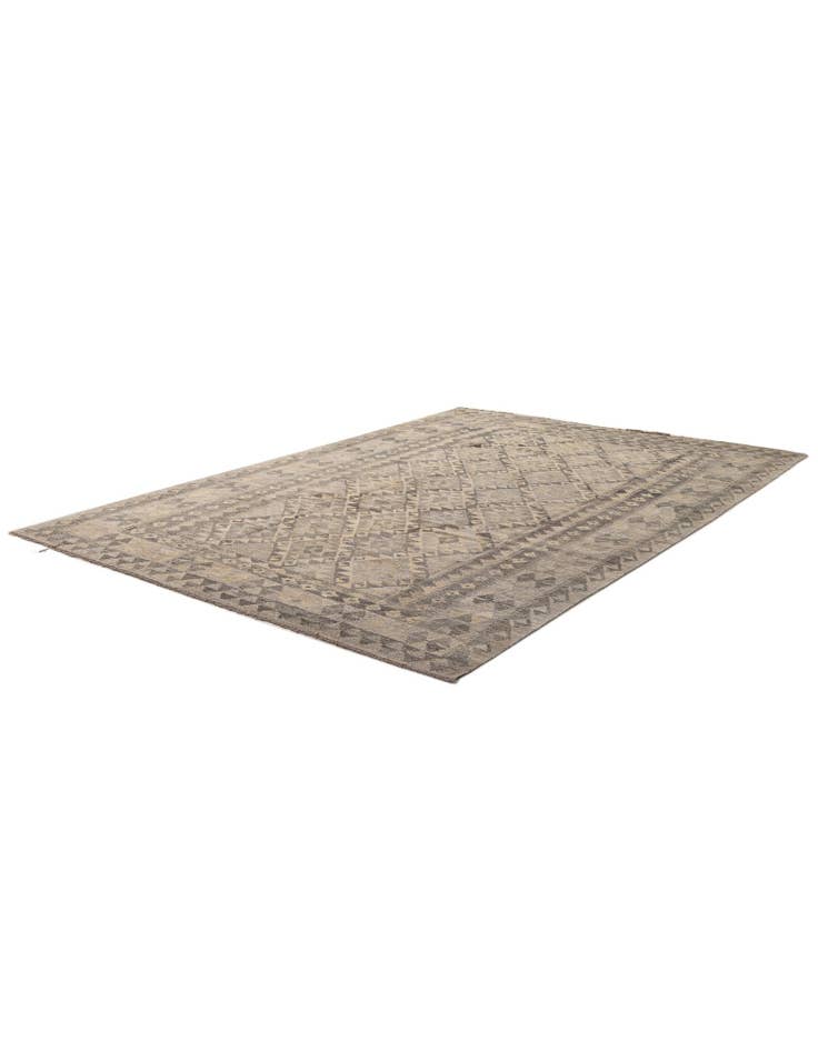 Detail image of  6' 8 x 9' 9  Hand Woven Kilim Maymana Wool Rug