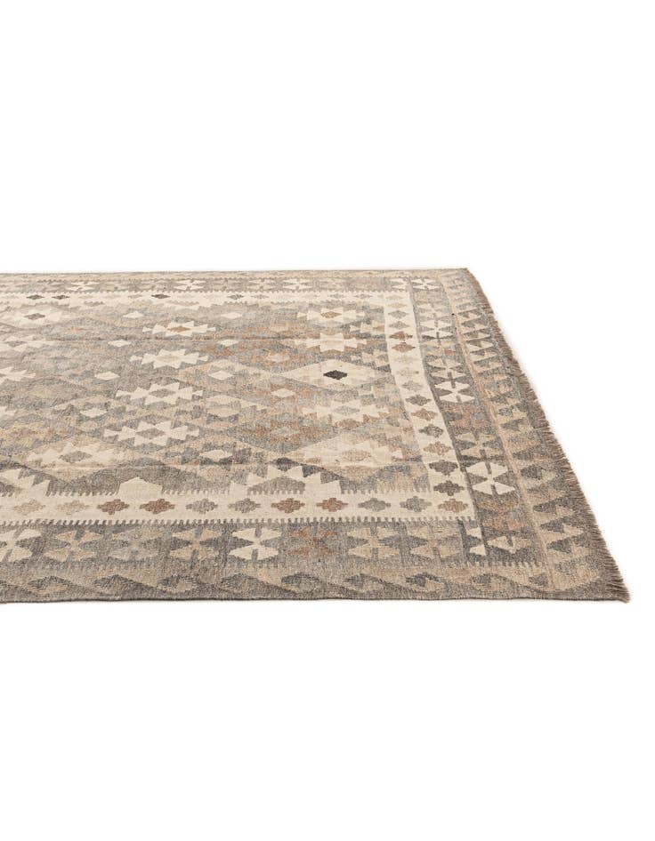 Detail image of  6' 7 x 9' 10  Hand Woven Kilim Maymana Wool Rug