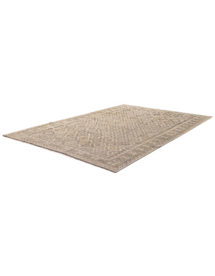 Detail image of  6' 7 x 9' 9  Hand Woven Kilim Maymana Wool Rug