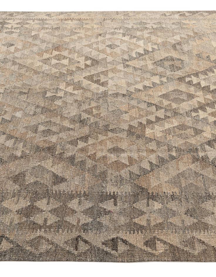 Detail image of  6' 7 x 10' 4  Hand Woven Kilim Maymana Wool Rug