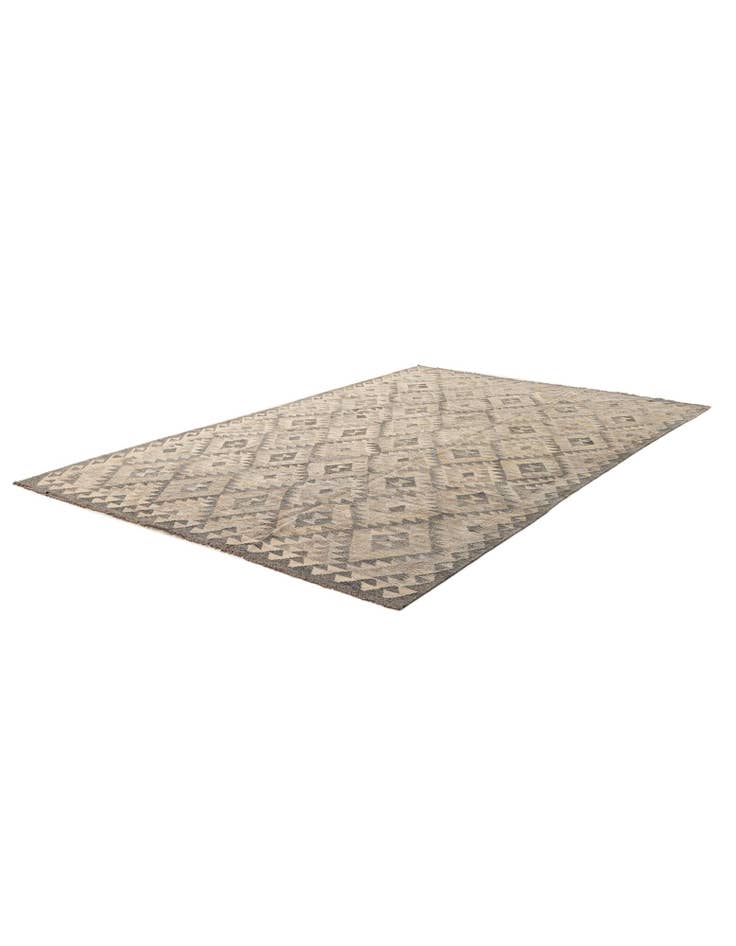 Detail image of  6' 8 x 10' 3  Hand Woven Kilim Maymana Wool Rug