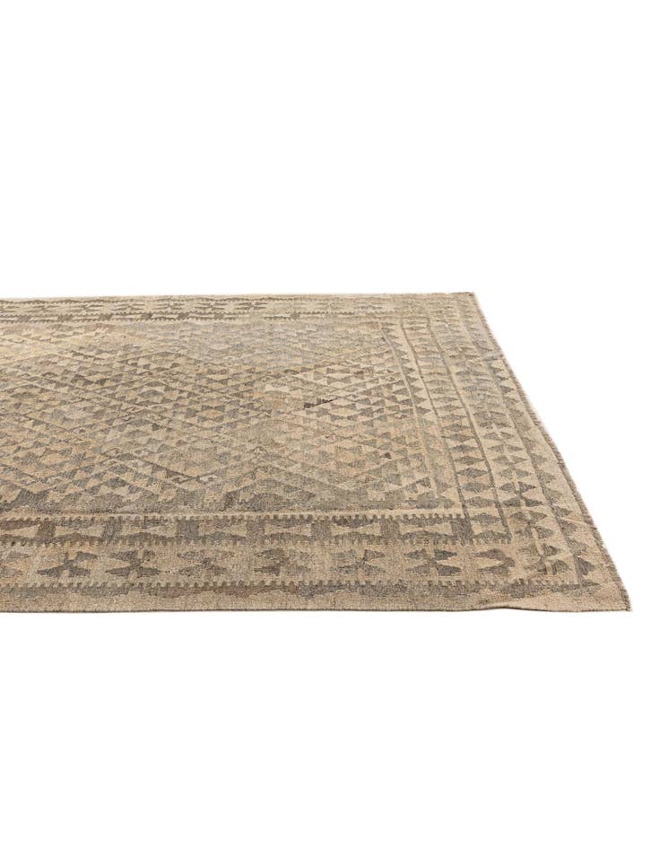 Detail image of  6' 8 x 10' 3  Hand Woven Kilim Maymana Wool Rug