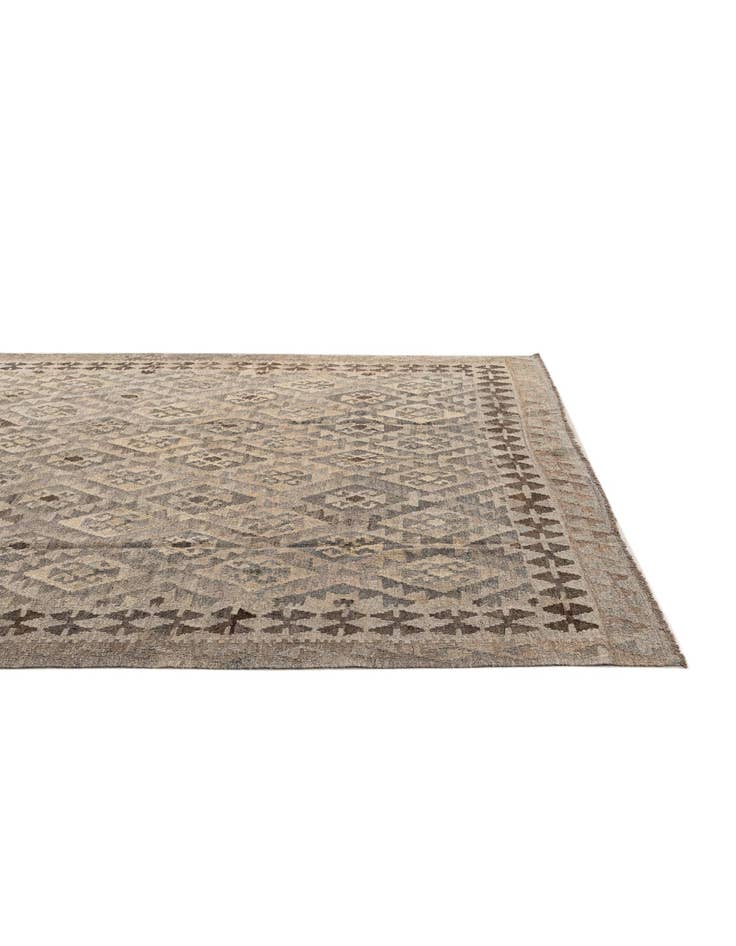 Detail image of  6' 6 x 10'  Hand Woven Kilim Maymana Wool Rug