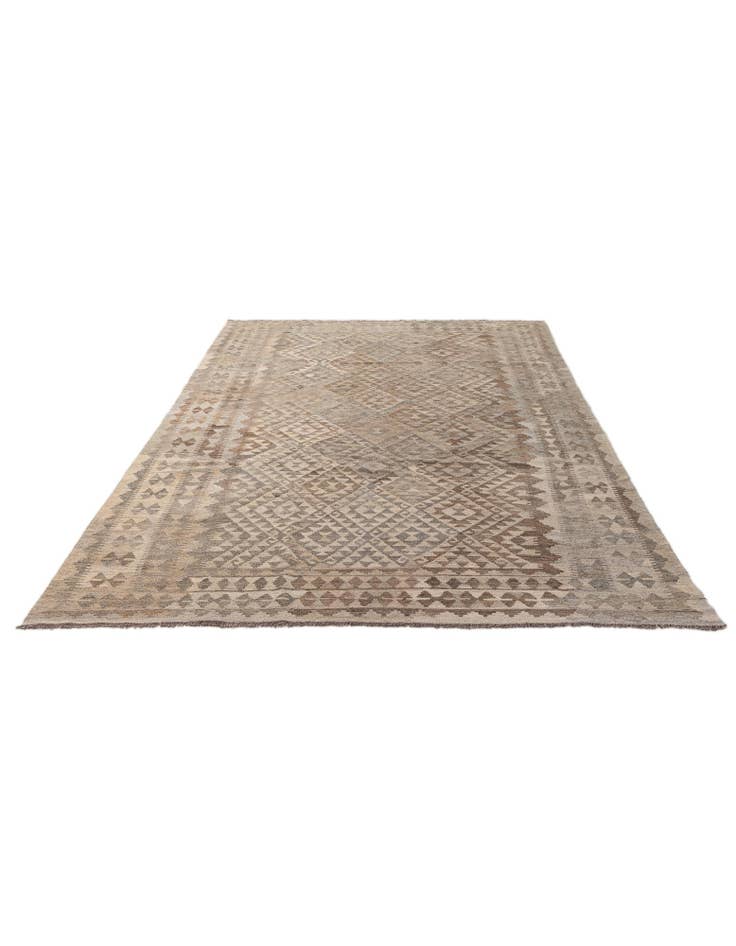 Detail image of  6' 6 x 10' 3  Hand Woven Kilim Maymana Wool Rug