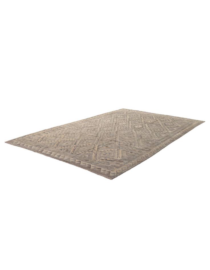 Detail image of  6' 6 x 10'  Hand Woven Kilim Maymana Wool Rug