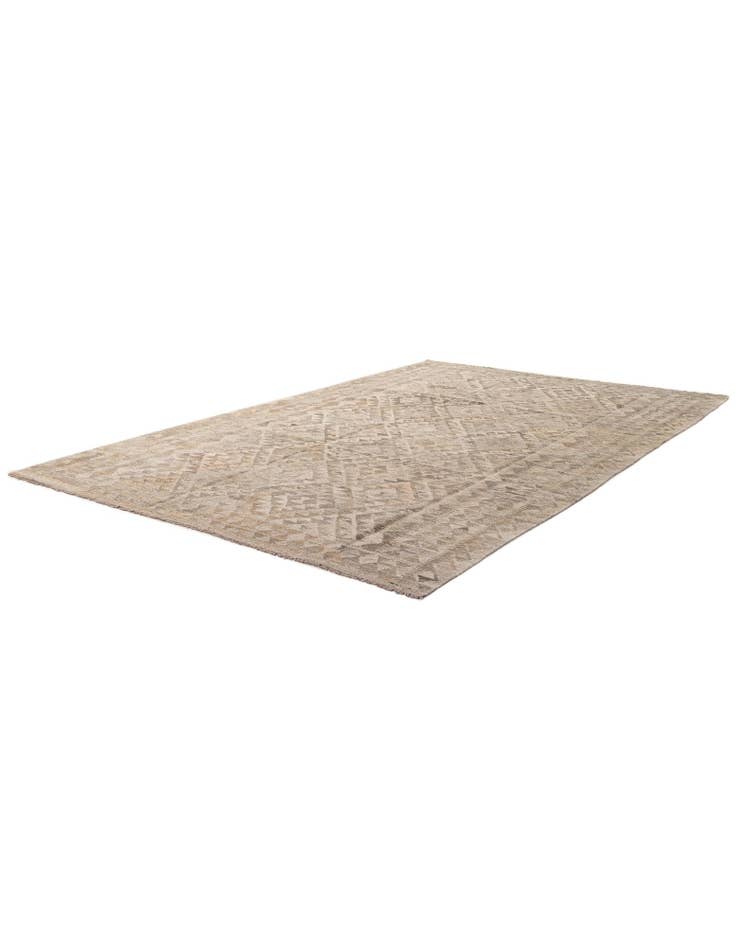 Detail image of  6' 8 x 10'  Hand Woven Kilim Maymana Wool Rug