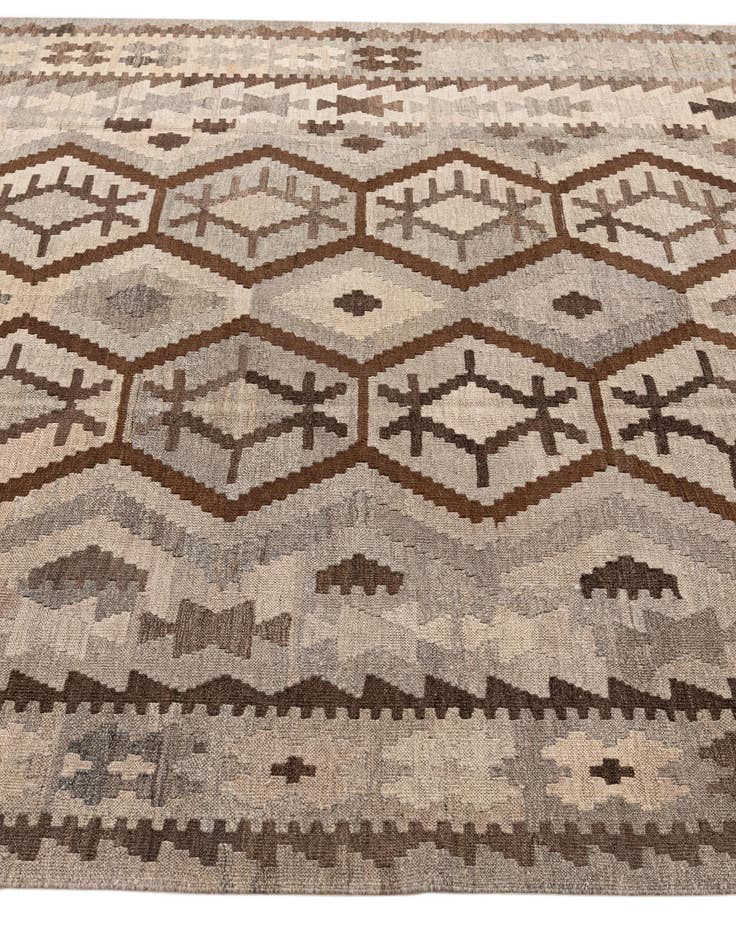 Detail image of  7' x 9' 6  Hand Woven Kilim Maymana Wool Rug