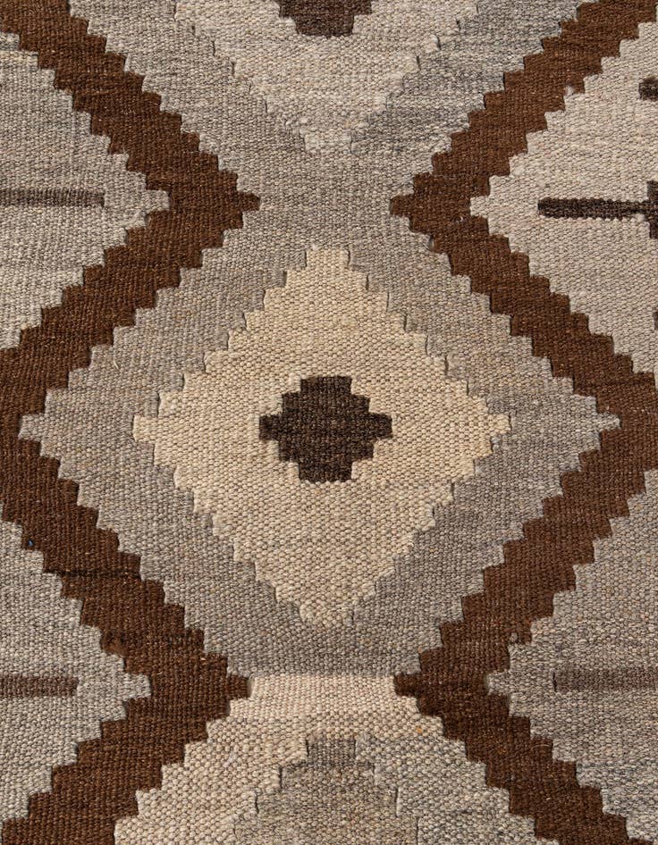 Detail image of  7' x 9' 6  Hand Woven Kilim Maymana Wool Rug