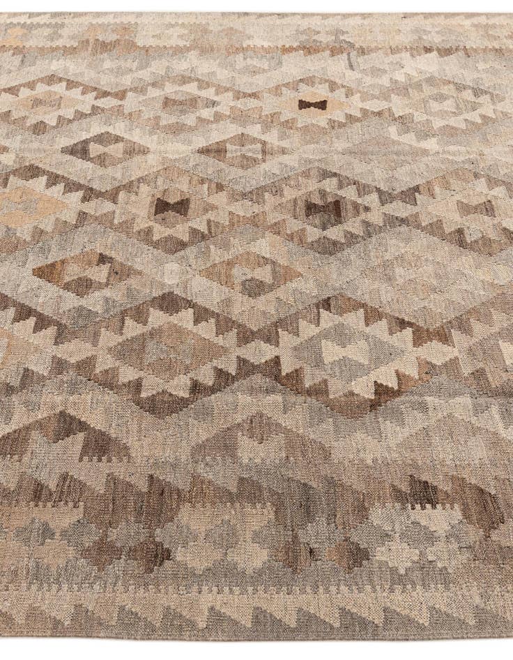 Detail image of  7' 4 x 9' 5  Hand Woven Kilim Maymana Wool Rug