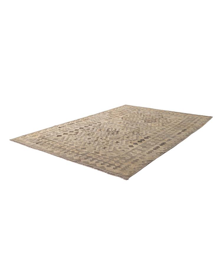 Detail image of  6' 8 x 9' 8  Hand Woven Kilim Maymana Wool Rug